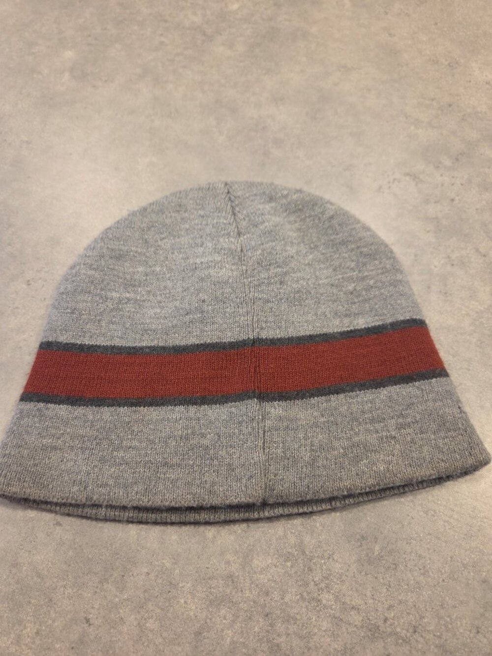 Carhartt Kids Beanie Gray Red Stripe Made in USA One Size Knit Hat - Picture 2 of 4